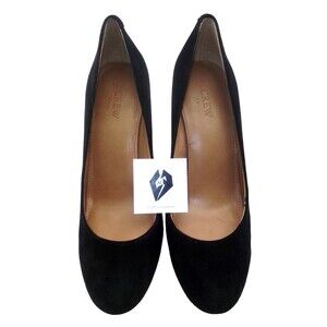 J Crew Women's Classic  Sexy Black Suede Round Toe Black 4'' Heel Pumps Size 9.5